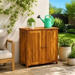Acacia Wood Garden Storage Cabinet with Shelf