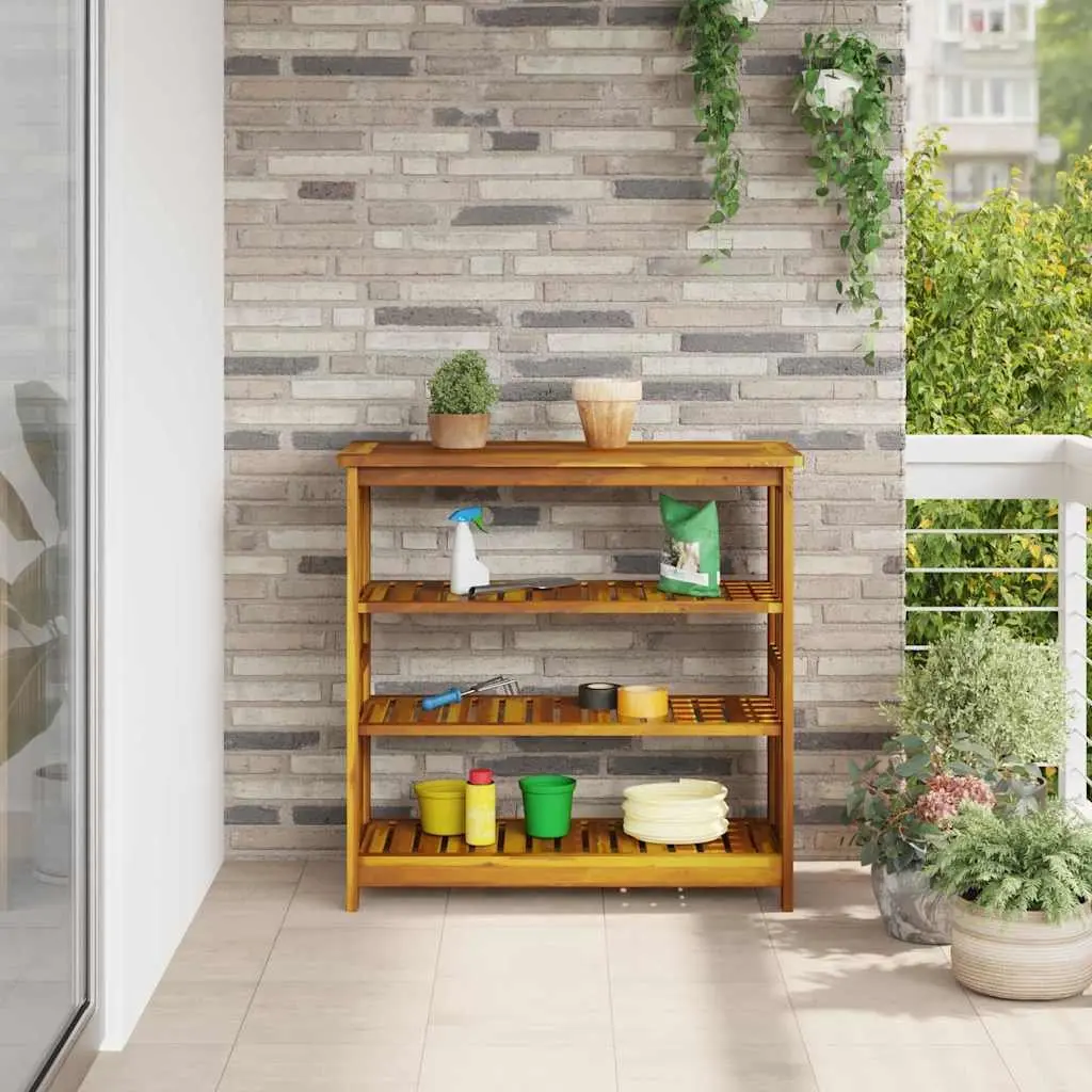 Outdoor Furniture Storage Cabinet Brown Solid Acacia Wood 90x40x90cm with Internal Shelves