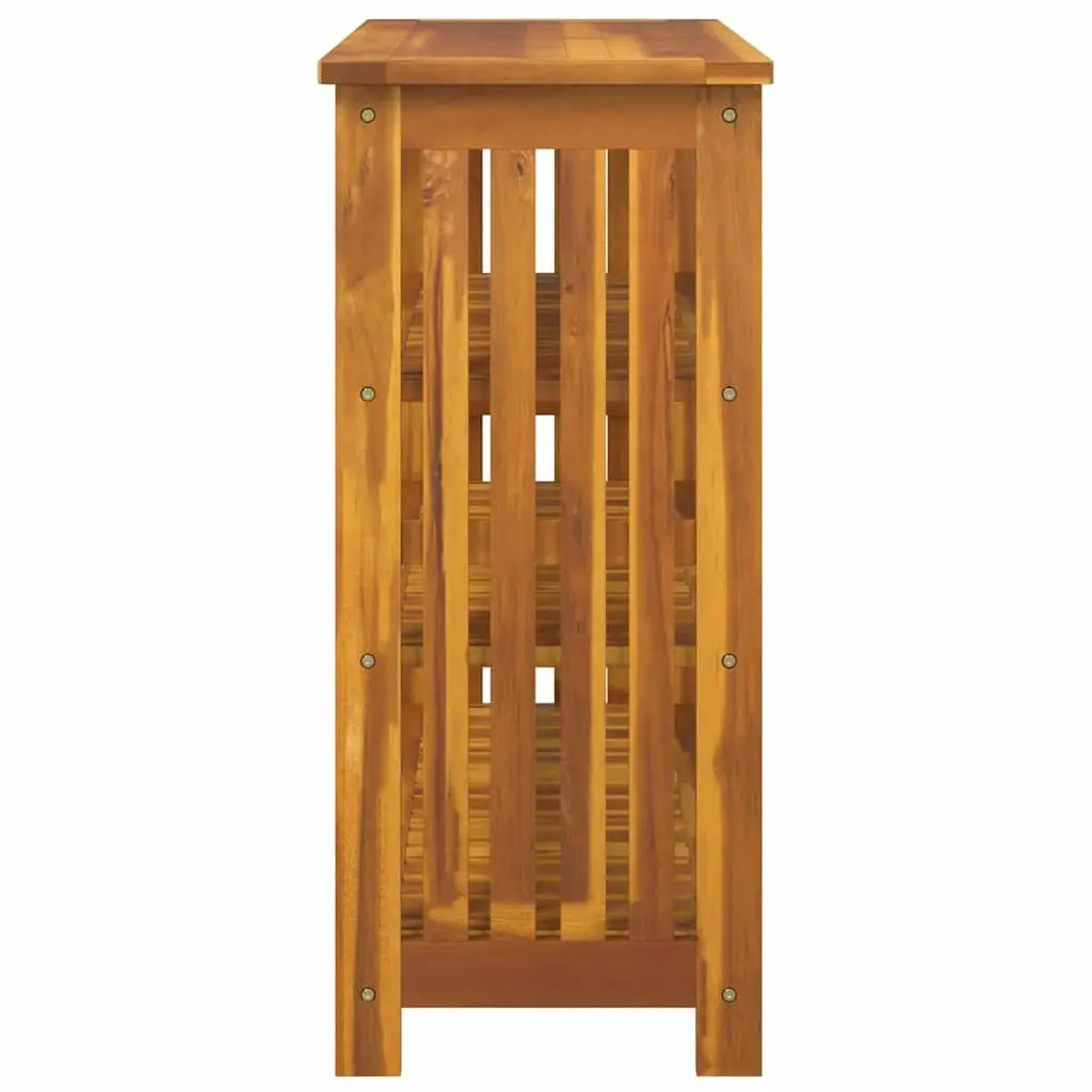 Outdoor Furniture Storage Cabinet Brown Solid Acacia Wood 90x40x90cm with Internal Shelves
