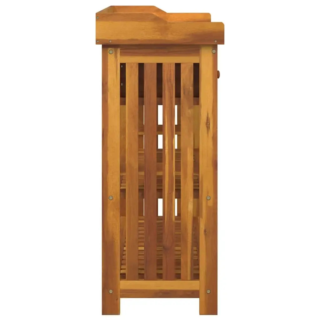 Outdoor Storage Cabinet Brown Acacia Wood 93cm x 41.5cm x 98cm Garden Furniture with Drawers and Shelves