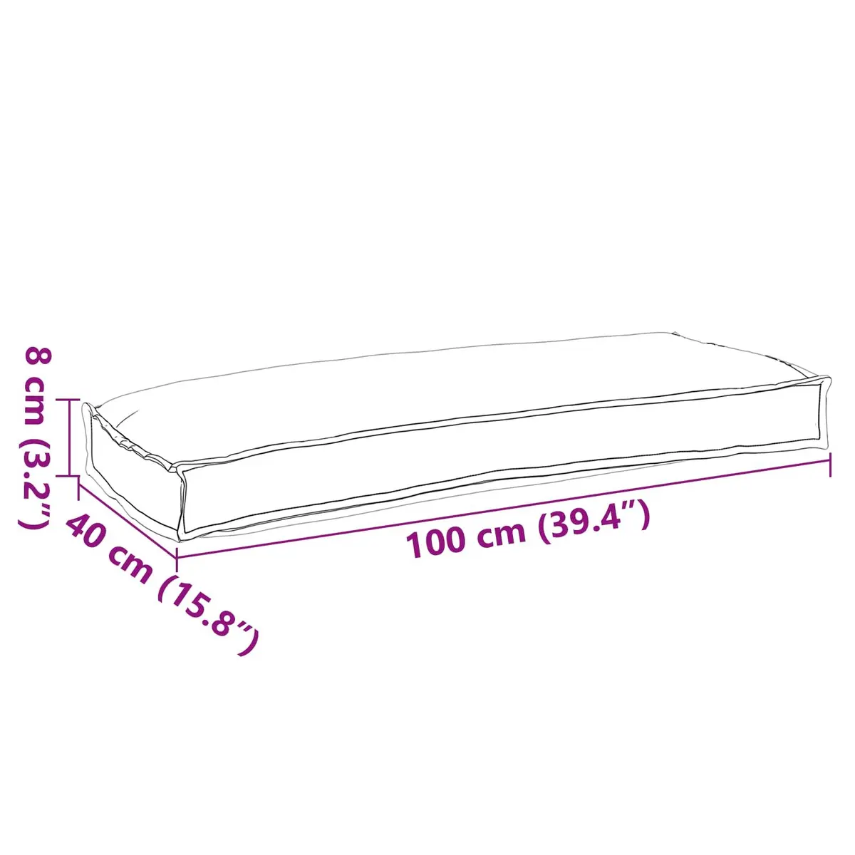 Anthracite Cushion 100 x 40 x 8 cm for Sofa