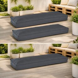 Sturdy Anthracite Pallet Cushion Set 2 pcs 120 x 40 x 8 cm