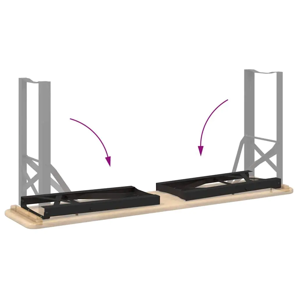 Beer Bench Legs Powder-Coated Steel Indoor Bench Support Black