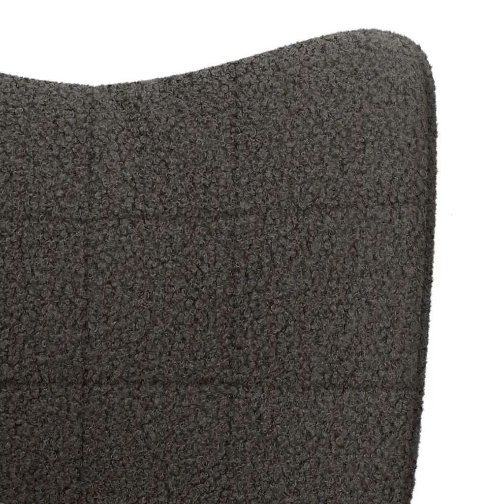 Rocking Chair Sherpa Fabric Grey Modern Padded Armrests