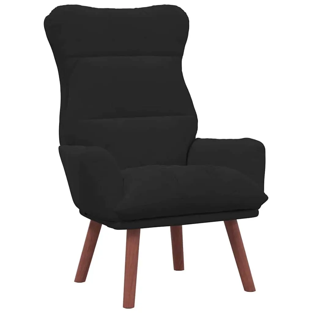Armchair Velvet Black Modern Relaxing Chair Padded Armrests
