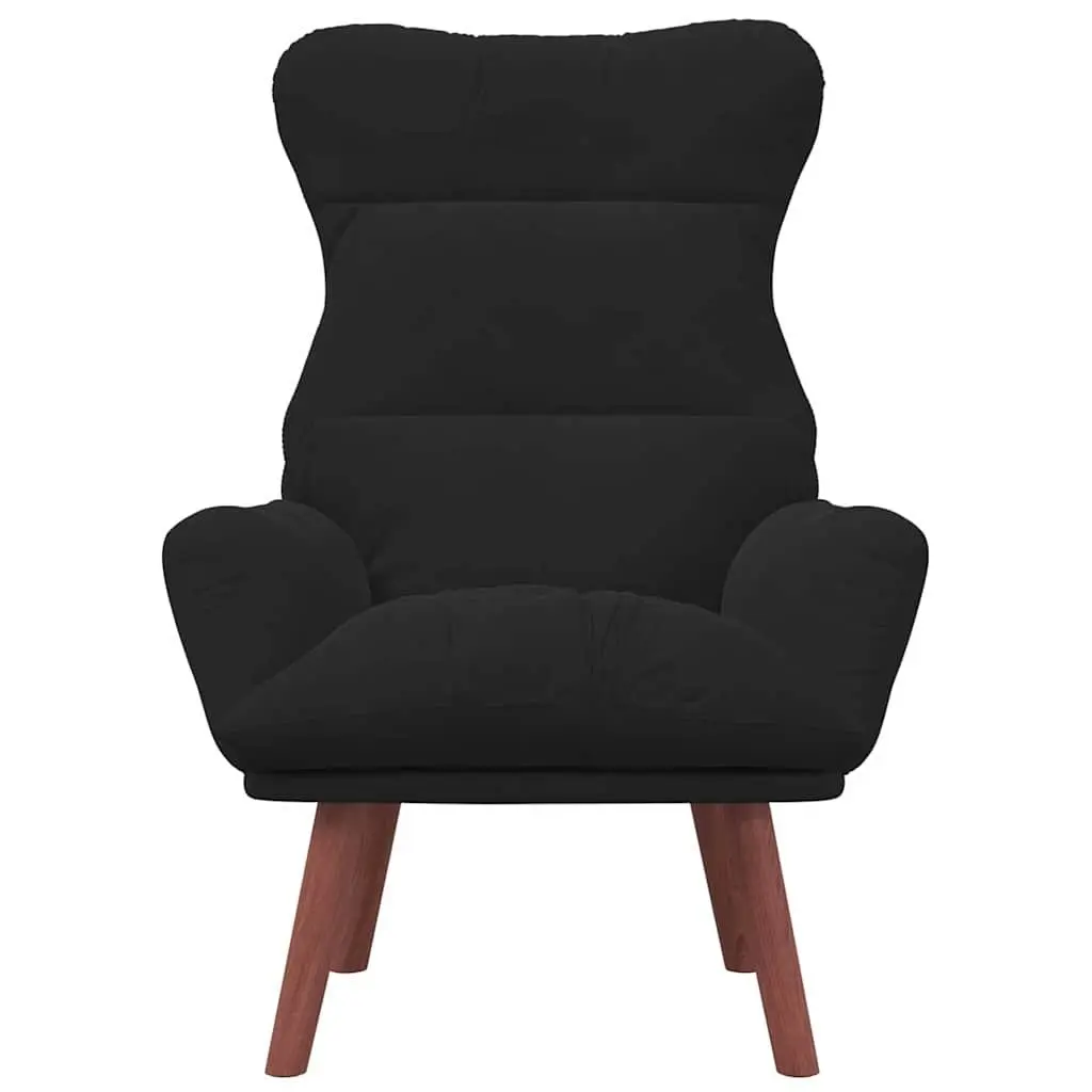 Armchair Velvet Black Modern Relaxing Chair Padded Armrests