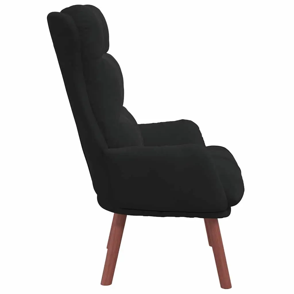 Armchair Velvet Black Modern Relaxing Chair Padded Armrests