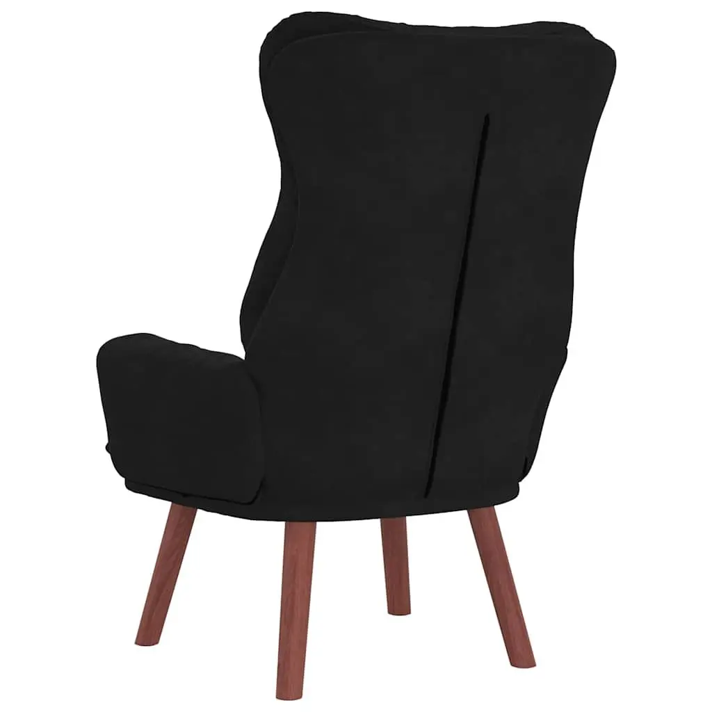 Armchair Velvet Black Modern Relaxing Chair Padded Armrests