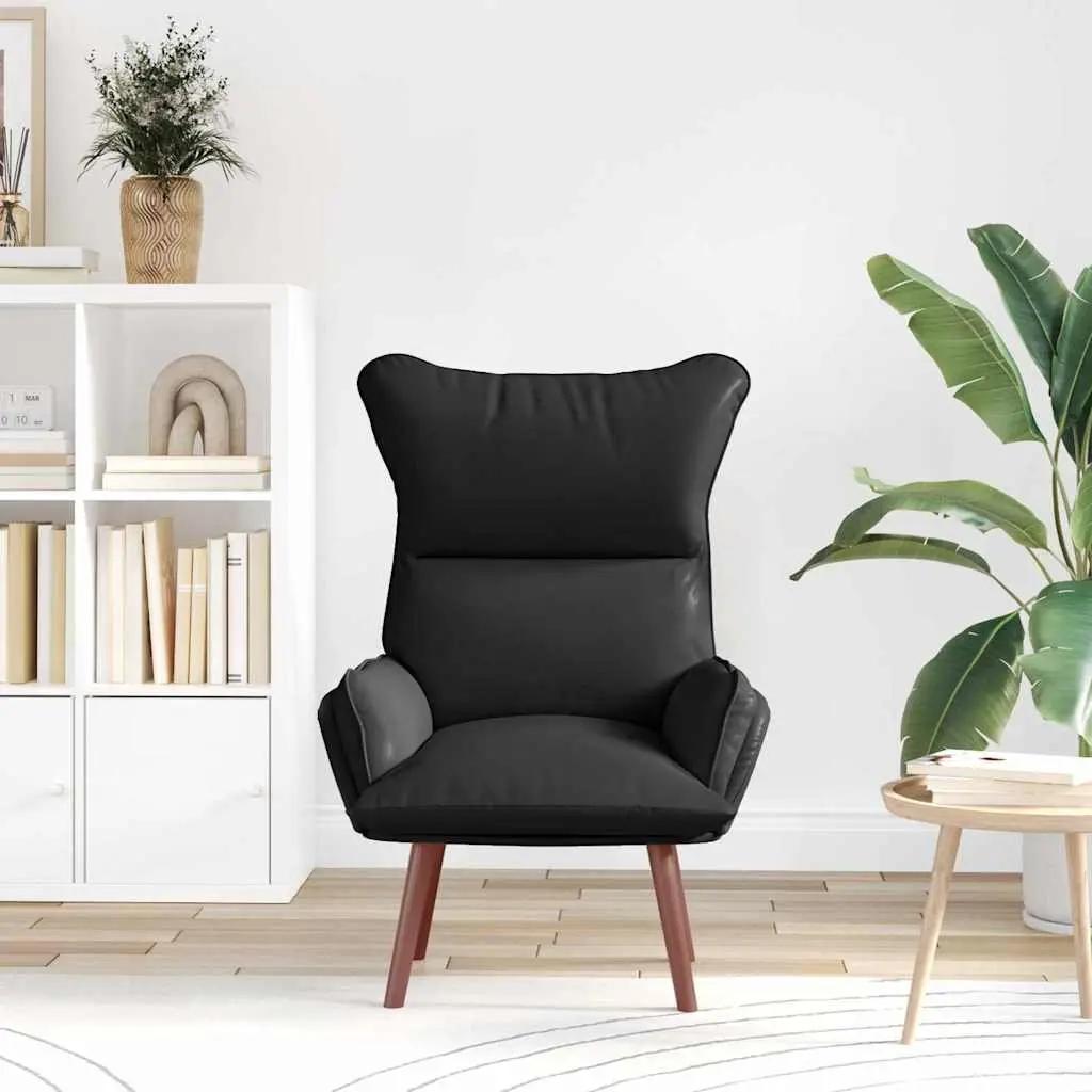 Armchair Faux Leather 69x74x93cm Black