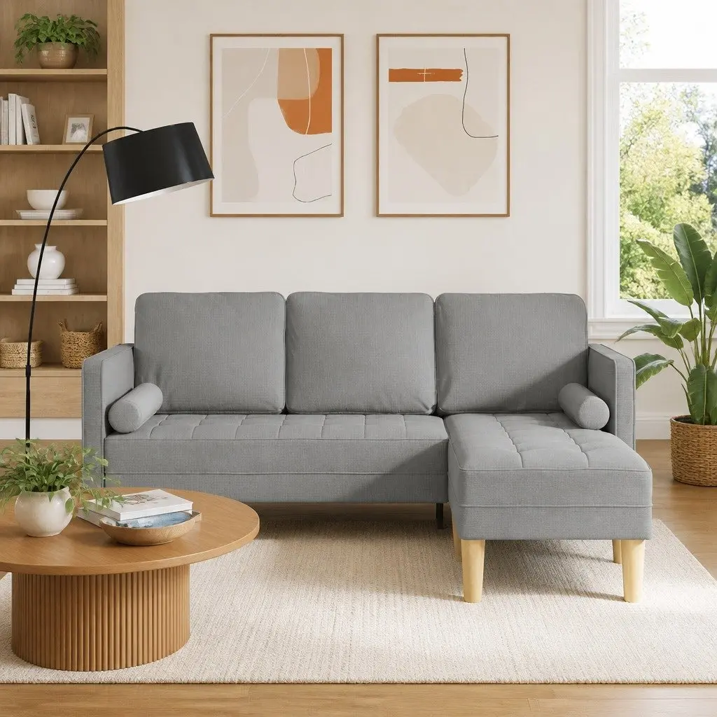 Light Grey Modular Sofa Set with Durable Build