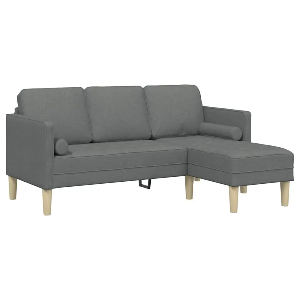 Modular Sofa Set with Cushions in Dark Grey