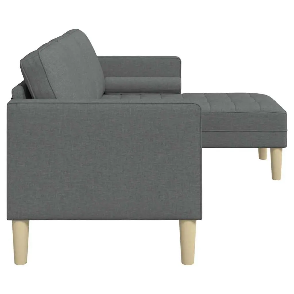 Modular Sofa Set with Cushions in Dark Grey