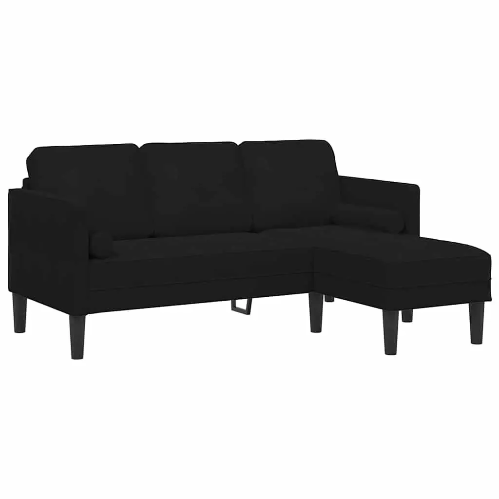 Black Modular Sofa Set with Cushion Modern Living Room Sectional Couch