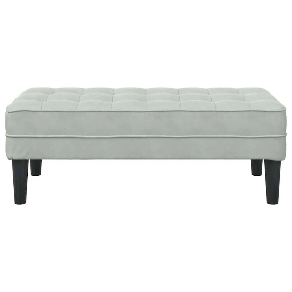 Bench Velvet Light Grey 113 x 57 x 39 cm