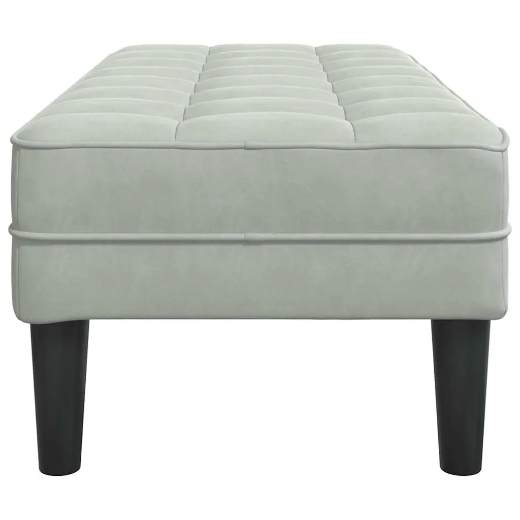 Bench Velvet Light Grey 113 x 57 x 39 cm