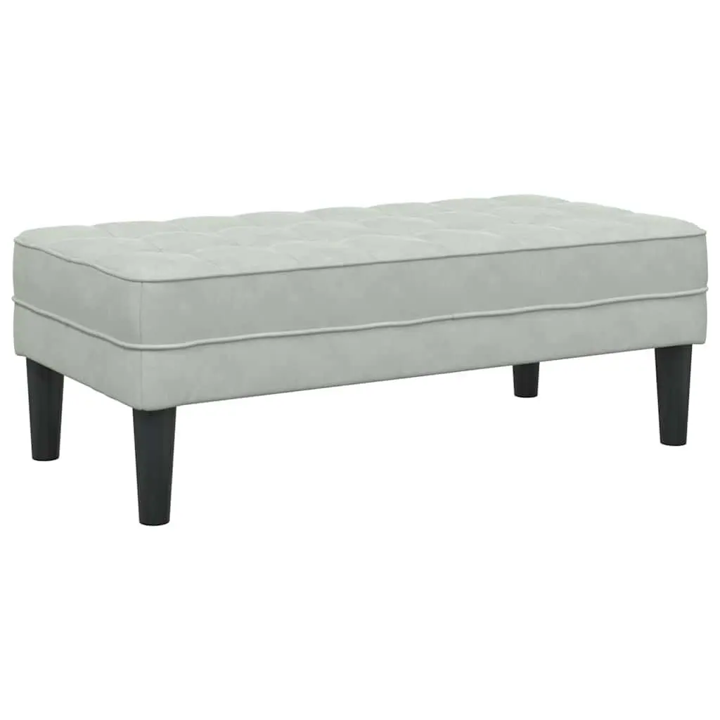 Bench Velvet Light Grey 113 x 57 x 39 cm