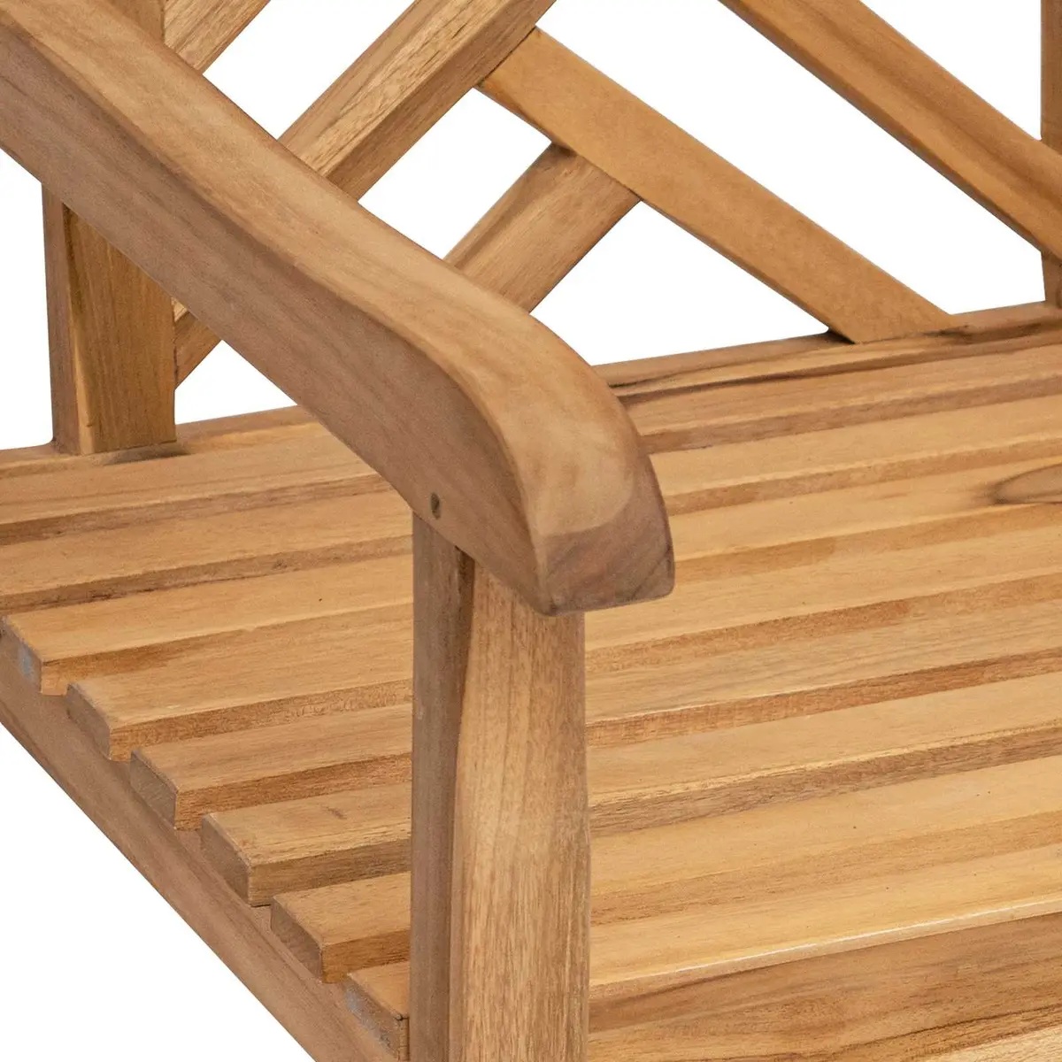 Outdoor Garden Chair 2 pcs Brown Solid Teak Wood Armchair Patio Seating Set