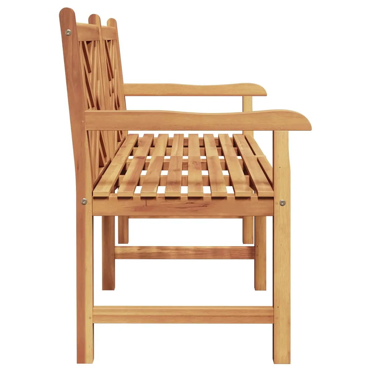 Solid Teak Wood Outdoor Garden Bench with Backrest