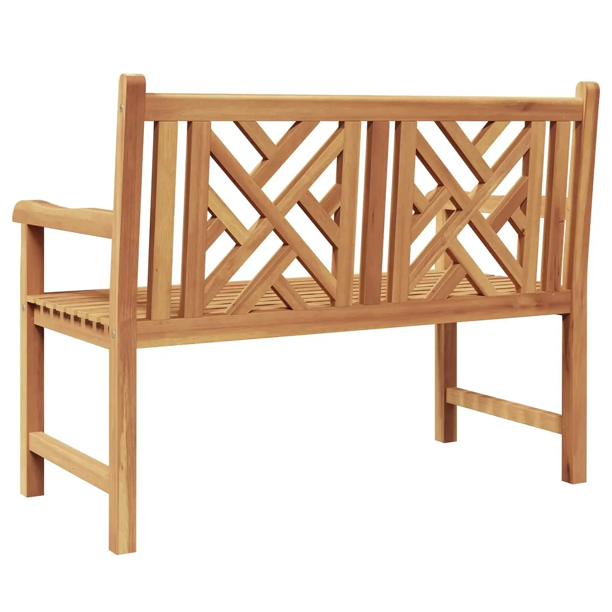 Solid Teak Wood Outdoor Garden Bench with Backrest