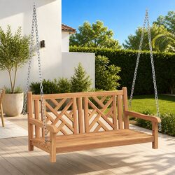 Teak Wood Garden Swing Bench for Outdoor Relaxation
