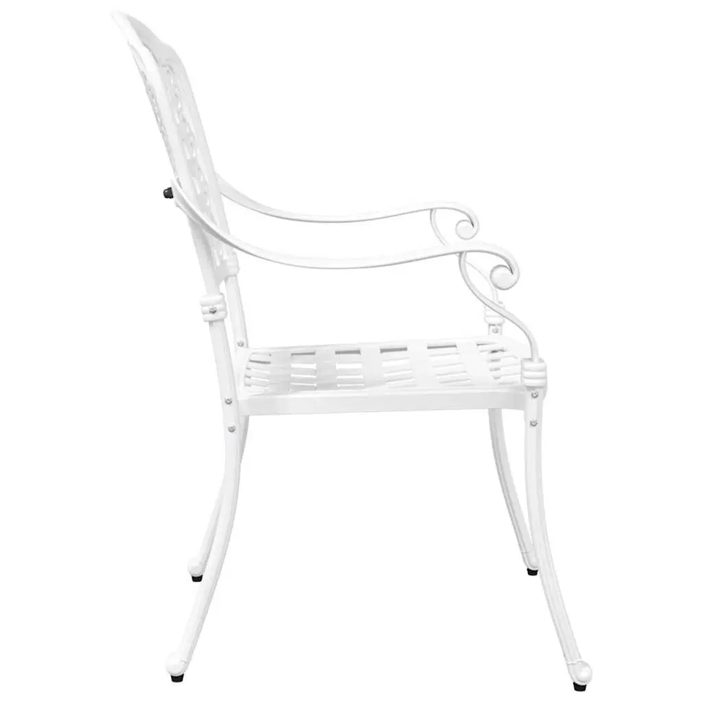 Outdoor Garden Chair 2 Pieces White 55 x 56.5 x 91cm Vintage Style Seating