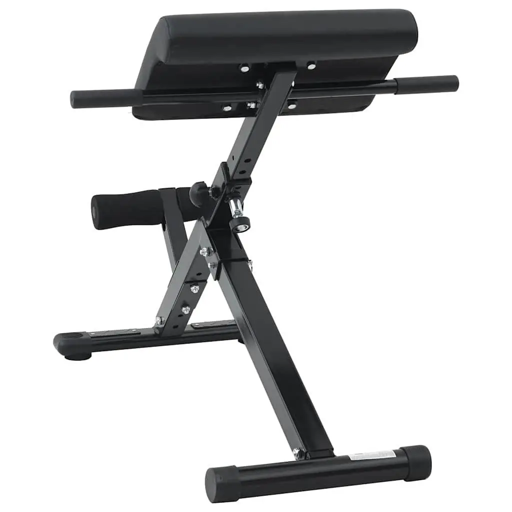 Hyperextension Bench Powder-coated Steel Adjustable Black
