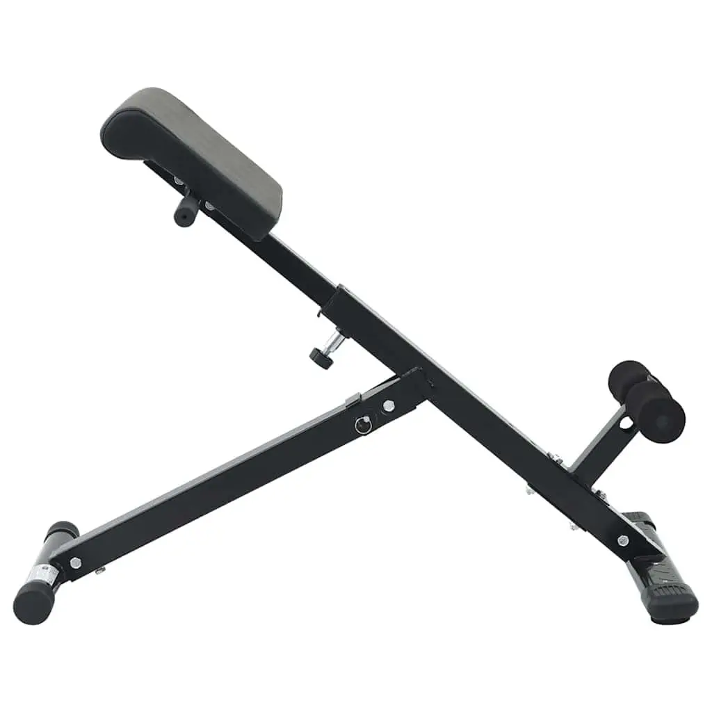 Hyperextension Bench Powder-coated Steel Adjustable Black