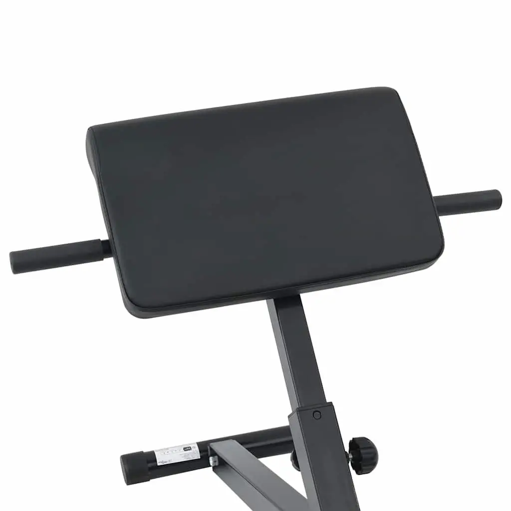 Hyperextension Bench Powder-coated Steel Adjustable Black