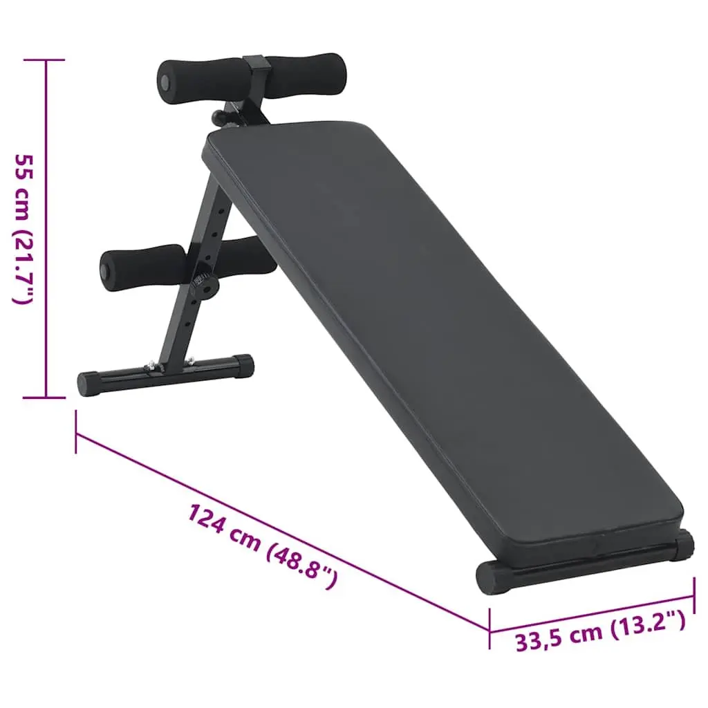 Black Adjustable Sit Up Bench for Home Workouts