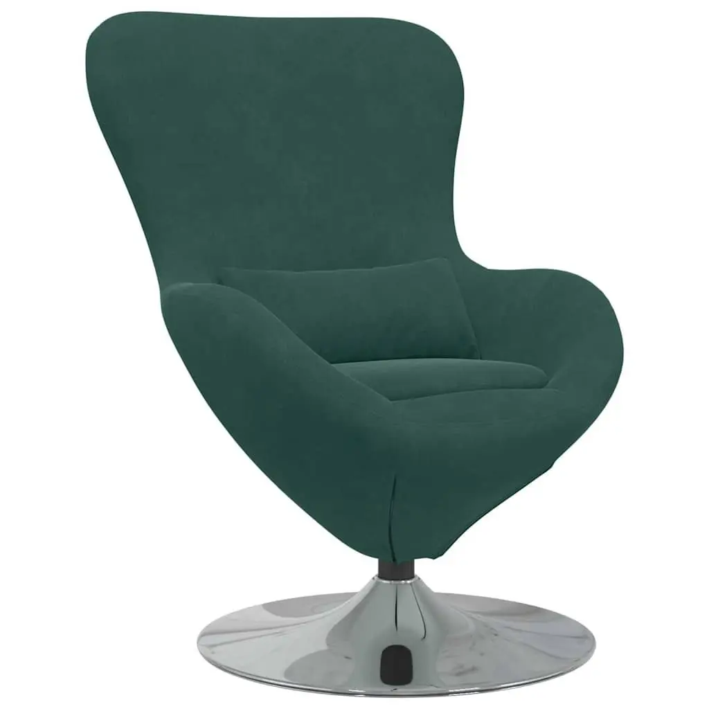 Egg Chair Velvet 360 Degree Swivel Dark Green