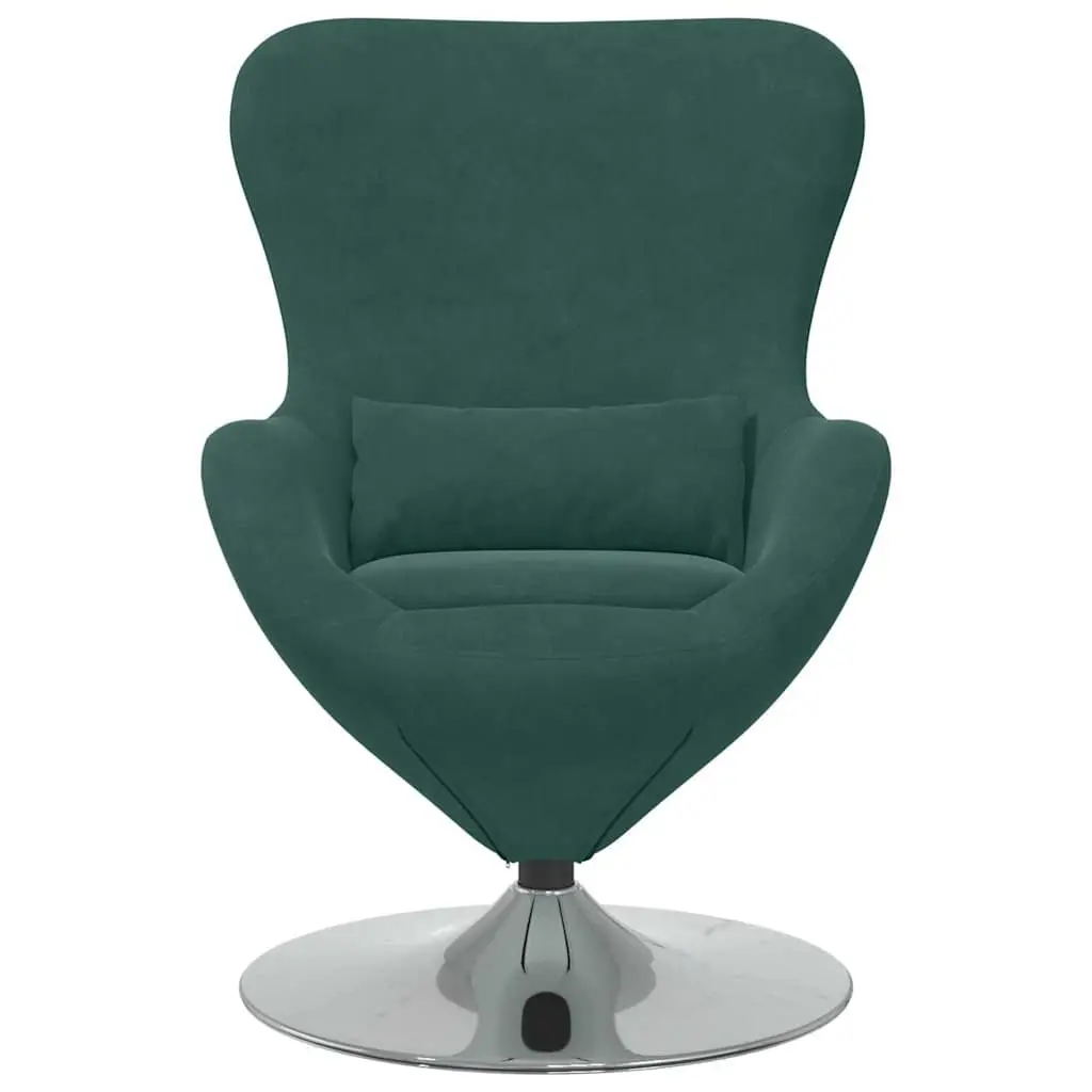 Egg Chair Velvet 360 Degree Swivel Dark Green