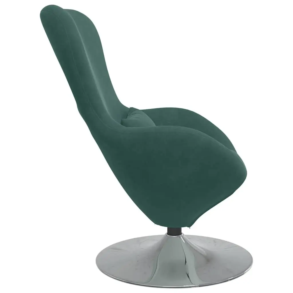 Egg Chair Velvet 360 Degree Swivel Dark Green