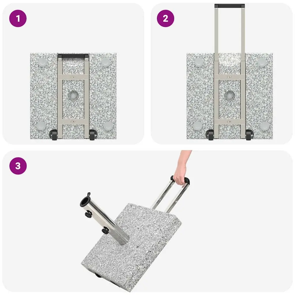 Granite Outdoor Umbrella Stand 41 x 41 x 37 cm Grey