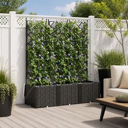 Durable Black Garden Planter Set for Outdoor Spaces, 3 pcs
