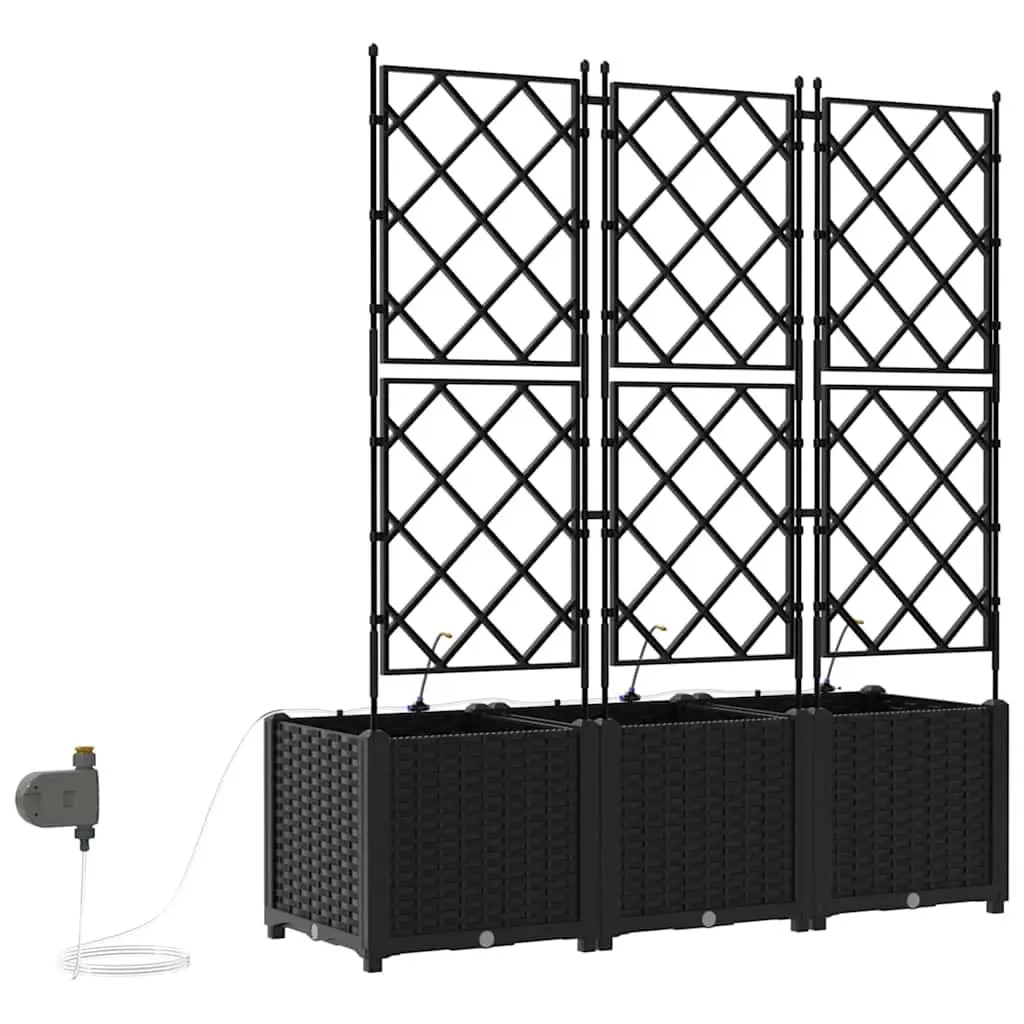 Black Garden Planter Set for Outdoor Spaces, 3 pcs