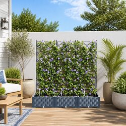 Durable Grey Garden Planter Set - 3 Large Pieces