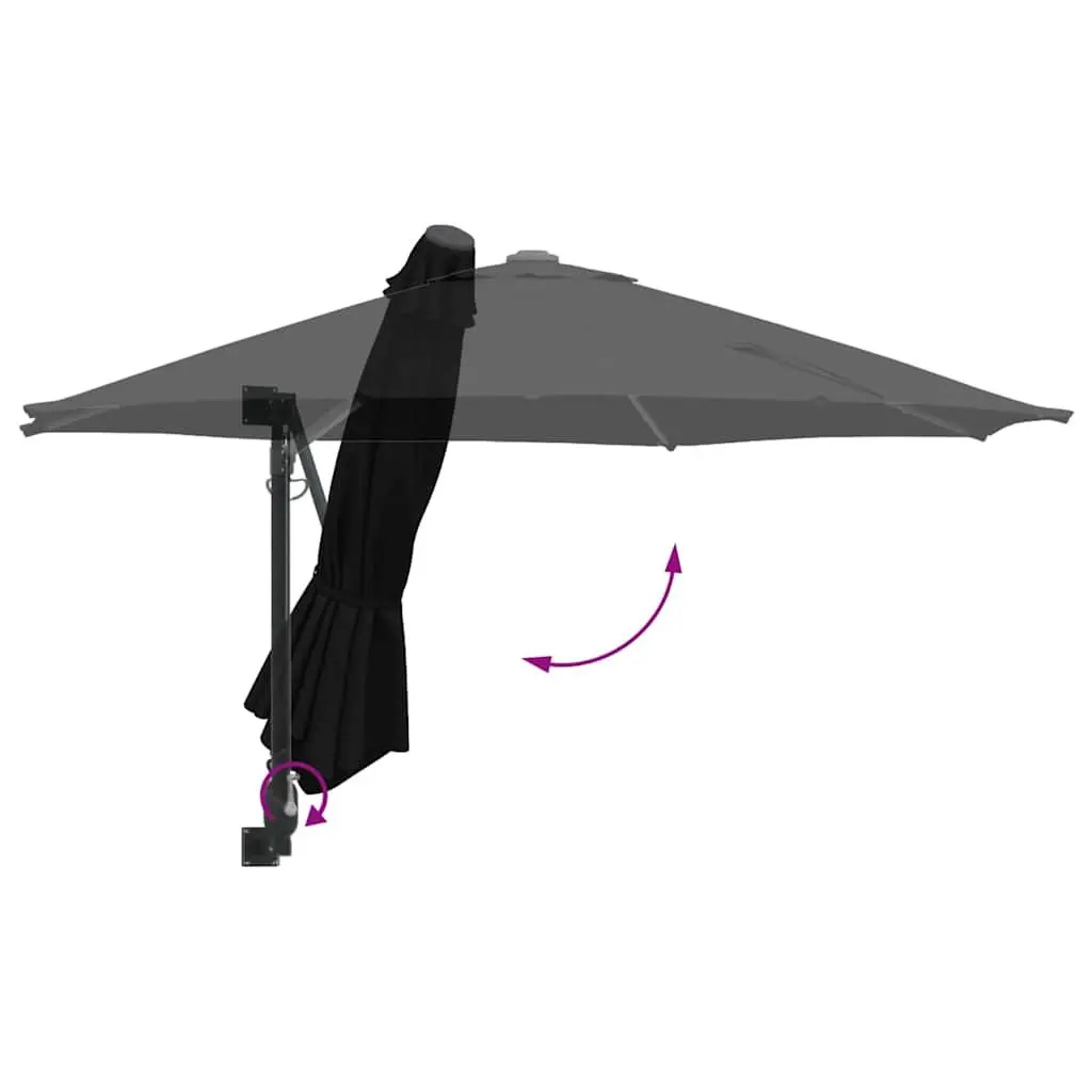 Black Square Patio Umbrella with Cantilever Base
