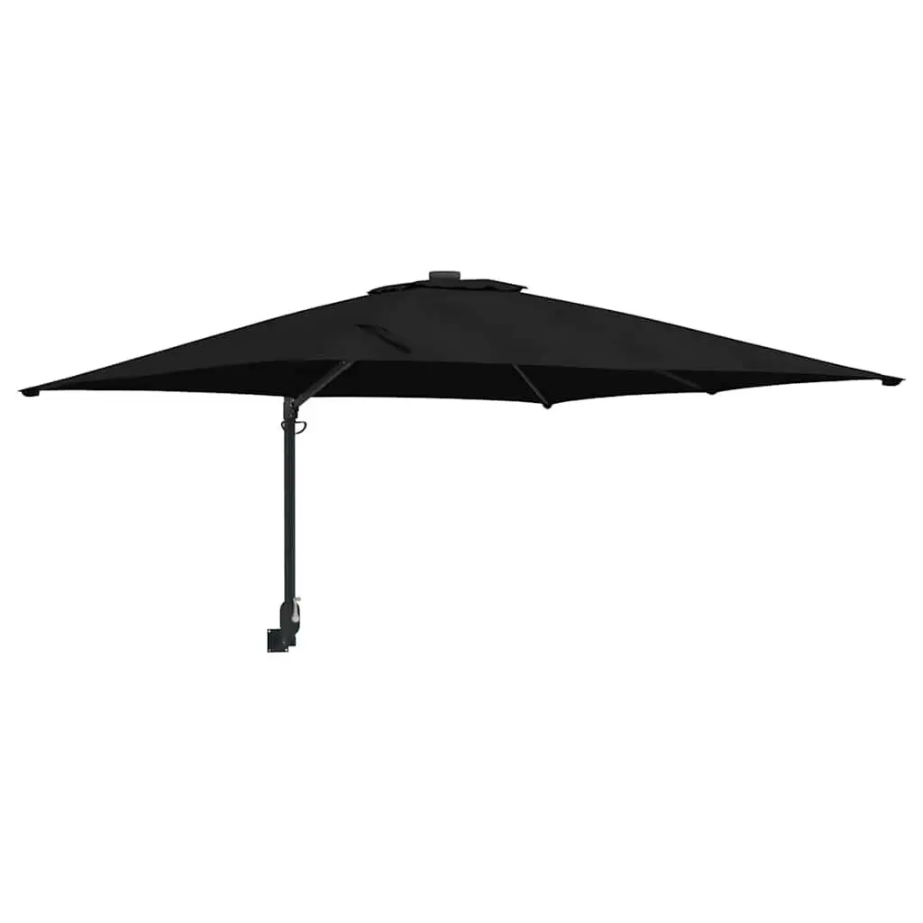 Garden Parasol Polyester 248.5 x 247.5 x 160cm Black