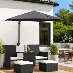 Durable Anthracite Square Garden Parasol with LED Lighting