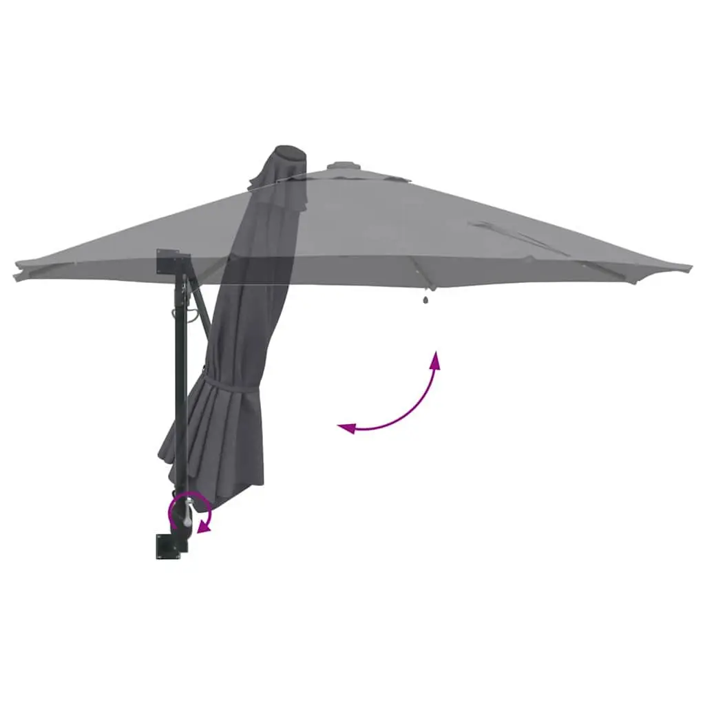 Anthracite Square Garden Parasol with LED Lighting