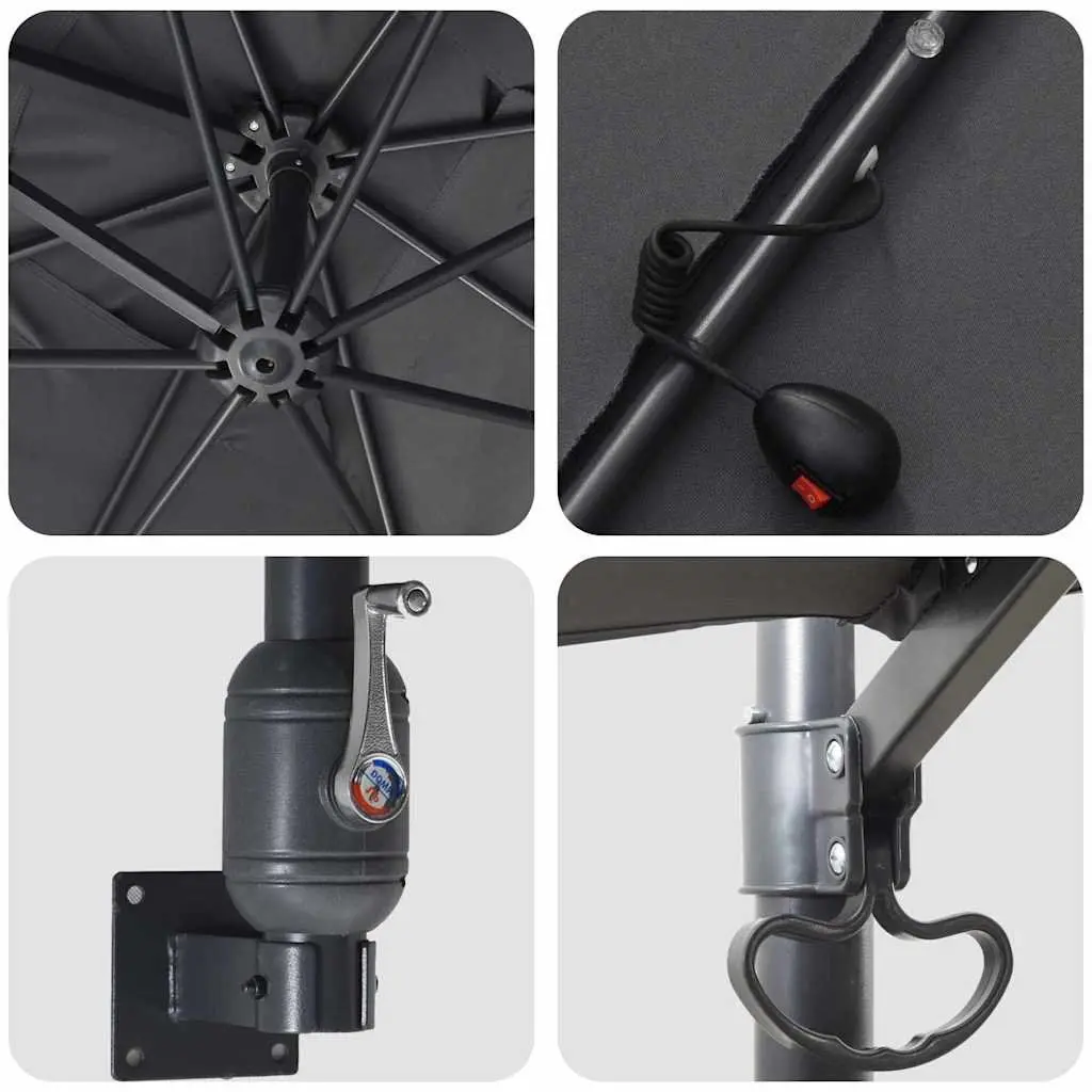 Cantilever Garden Parasol with LED Lights