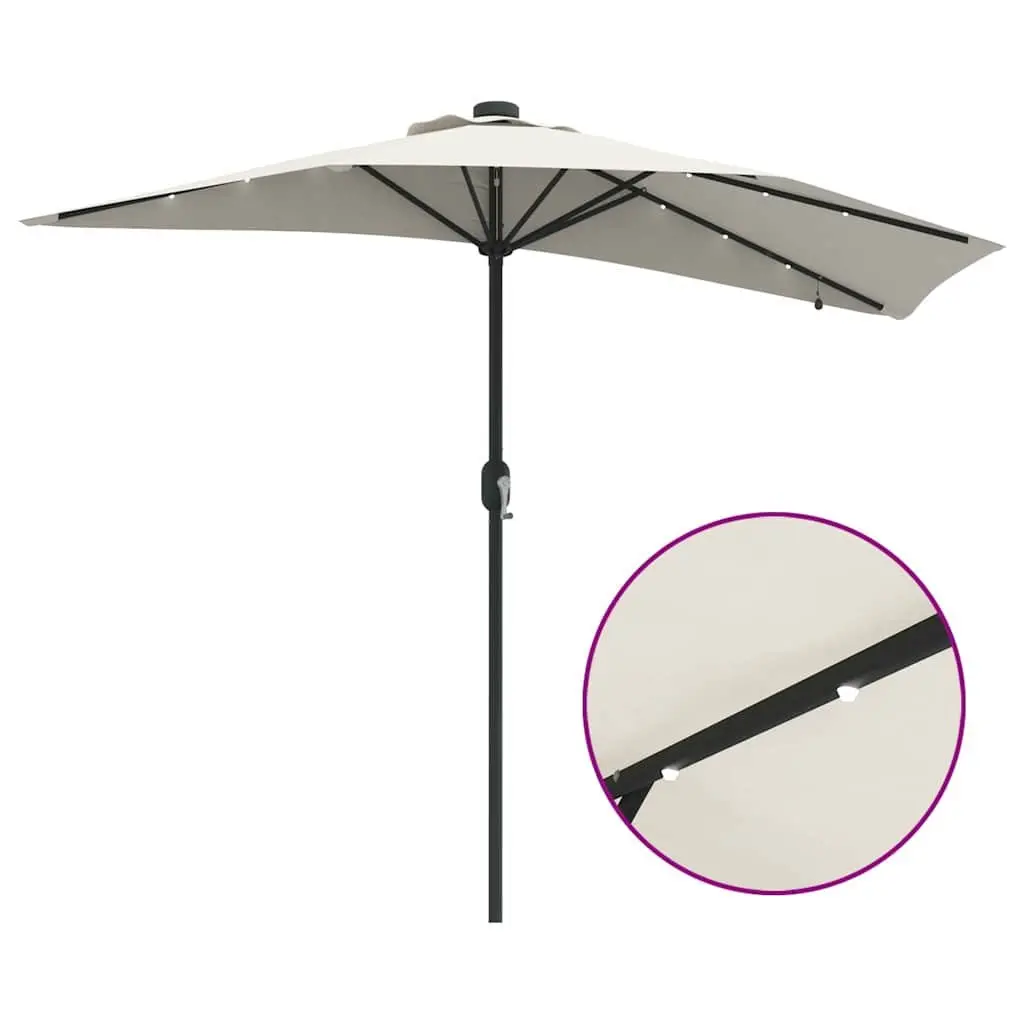 Garden Parasol Polyester Brown 294x150x223cm