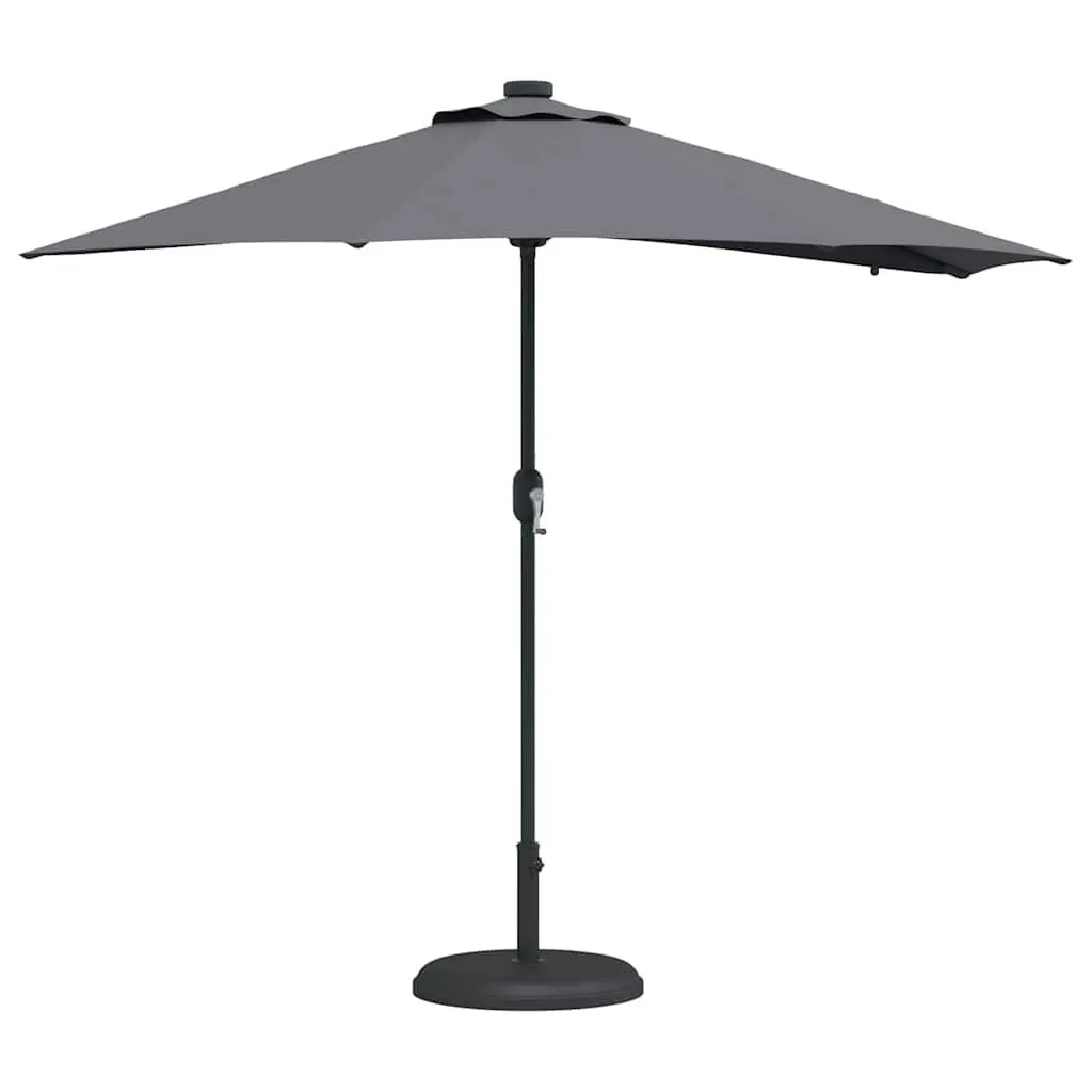 Anthracite Garden Parasol with Solar LED Lights