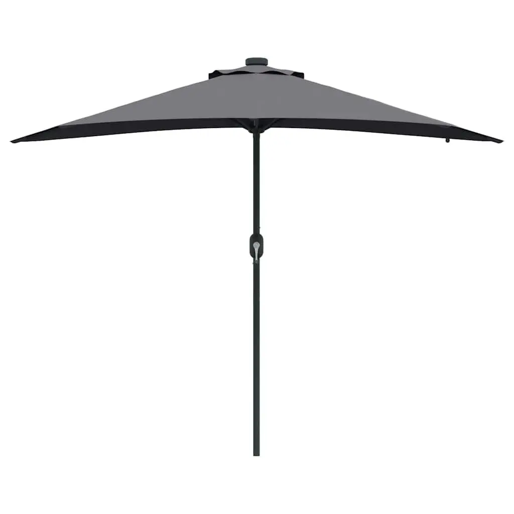 Anthracite Garden Parasol with Solar LED Lights