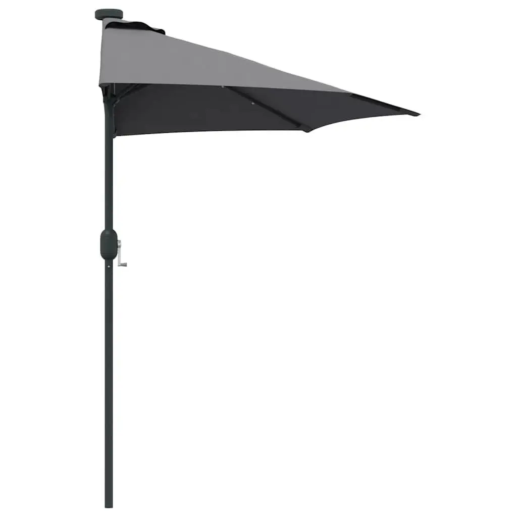 Anthracite Garden Parasol with Solar LED Lights