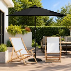Durable Garden Parasol with Solar LED Lighting