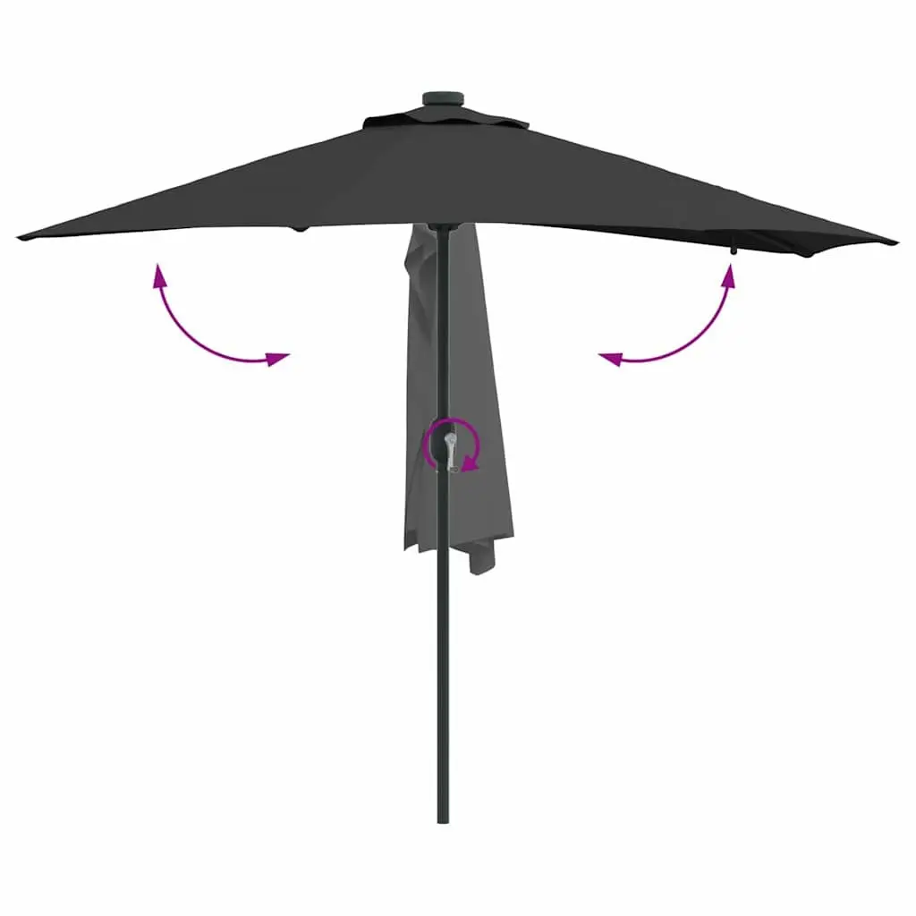 Garden Parasol with Solar LED Lighting