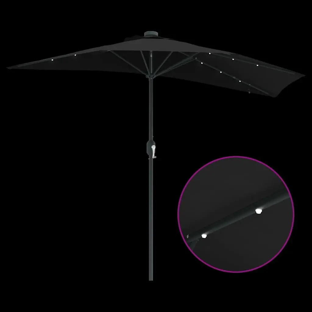 Garden Parasol with Solar LED Lighting