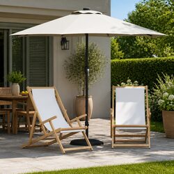 Premium Garden Parasol with LED Lights and Crank Mechanism
