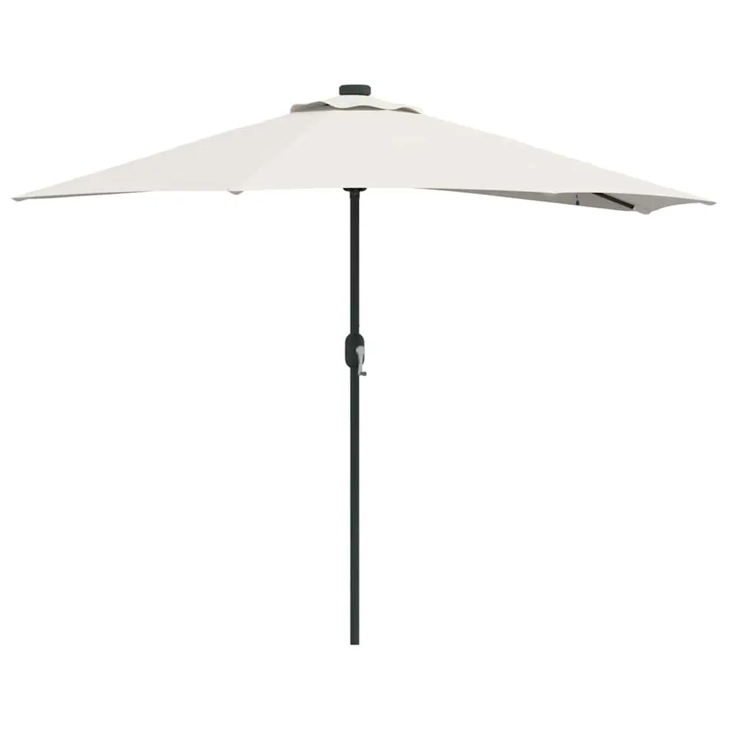 Garden Parasol with LED Lights and Crank Mechanism